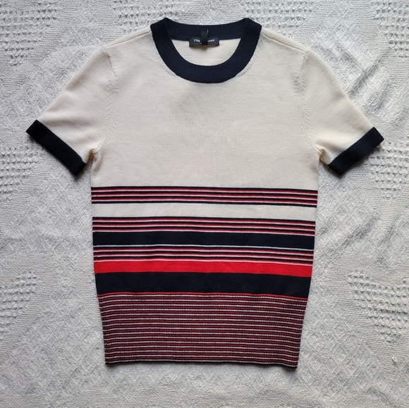 rag & bone Tops - Rag & Bone - Krista Striped Short-sleeved  Sweater